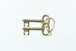 14K Two Skeleton Key Loyalty Trust Symbol Charm/Pendant Yellow Gold