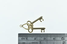 Load image into Gallery viewer, 14K Two Skeleton Key Loyalty Trust Symbol Charm/Pendant Yellow Gold