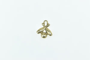 14K Bowling Pin Ball Bowl Vintage 3D Charm/Pendant Yellow Gold