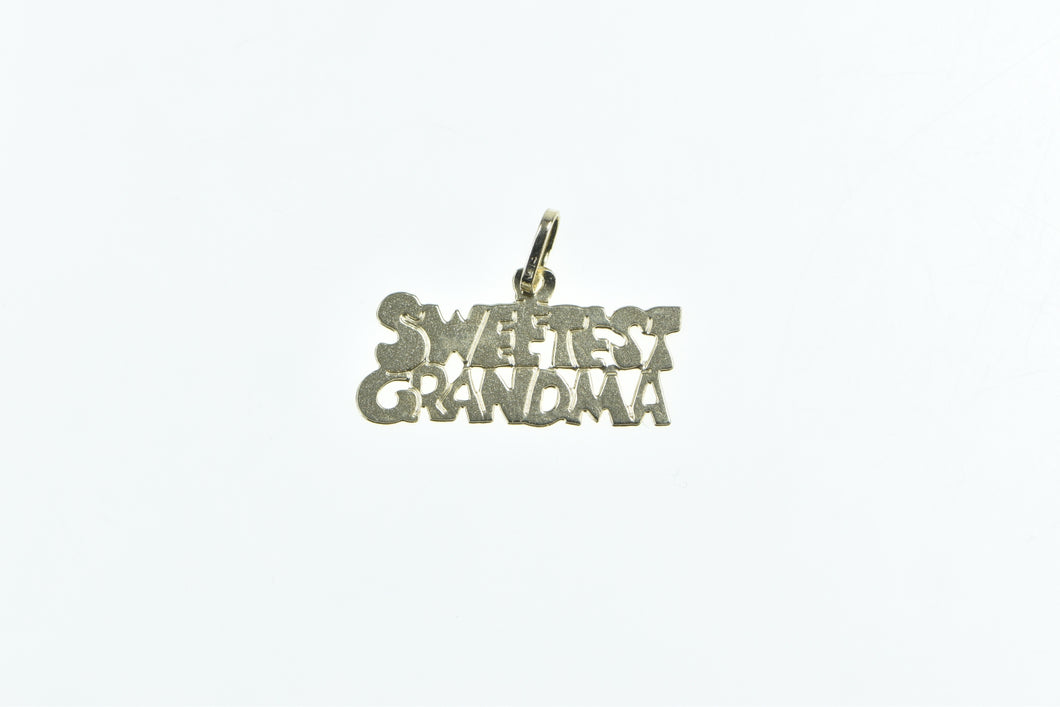 14K Sweetest Grandma Grandmother Mothers Day Charm/Pendant Yellow Gold