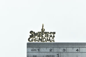 14K Sweetest Grandma Grandmother Mothers Day Charm/Pendant Yellow Gold