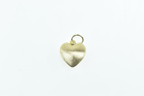 14K Forget Me Not Puffy Heart Love Symbol Charm/Pendant Yellow Gold