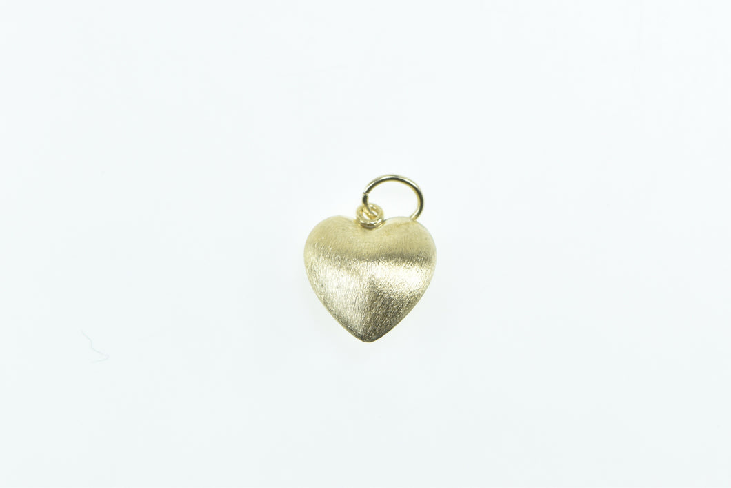 14K Forget Me Not Puffy Heart Love Symbol Charm/Pendant Yellow Gold