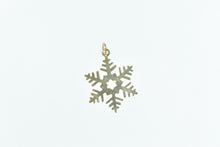 Load image into Gallery viewer, 14K Snow Flake Vintage Winter Motif Holiday Charm/Pendant Yellow Gold