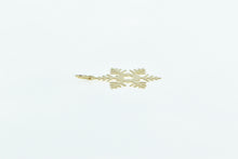 Load image into Gallery viewer, 14K Snow Flake Vintage Winter Motif Holiday Charm/Pendant Yellow Gold