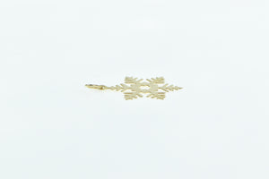 14K Snow Flake Vintage Winter Motif Holiday Charm/Pendant Yellow Gold