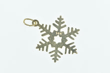 Load image into Gallery viewer, 14K Snow Flake Vintage Winter Motif Holiday Charm/Pendant Yellow Gold