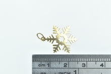 Load image into Gallery viewer, 14K Snow Flake Vintage Winter Motif Holiday Charm/Pendant Yellow Gold