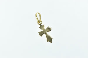 14K Cross Christian Faith Symbol Textured Charm/Pendant Yellow Gold