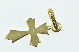 14K Cross Christian Faith Symbol Textured Charm/Pendant Yellow Gold