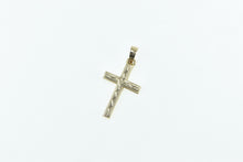 Load image into Gallery viewer, 14K Classic Cross Vintage Heart Accent Christian Pendant Yellow Gold