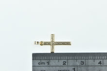 Load image into Gallery viewer, 14K Classic Cross Vintage Heart Accent Christian Pendant Yellow Gold