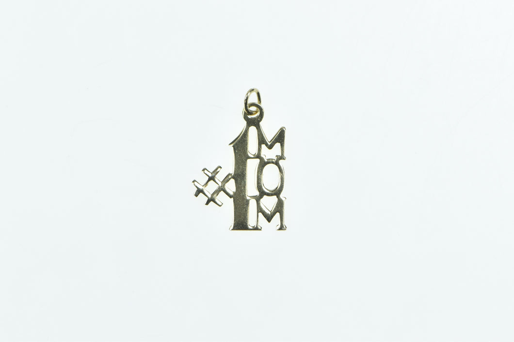 14K #1 Number One Mom Mother's Day Charm/Pendant Yellow Gold