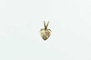 14K Love Symbol Flower Heart Romantic Cute Charm/Pendant Yellow Gold