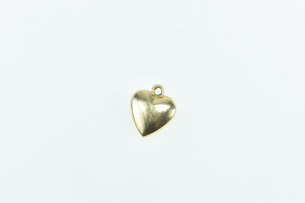 14K Puffy Heart Love Symbol Vintage Romantic Charm/Pendant Yellow Gold