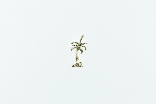 14K Palm Tree Tropical Motif Beach Travel Charm/Pendant Yellow Gold