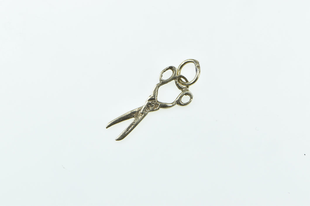 10K 3D Scissors Shears Hair Cut Barber Stylist Charm/Pendant Yellow Gold