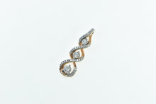 Load image into Gallery viewer, 10K Vintage Diamond Encrusted Twist Fashion Drop Pendant Rose Gold