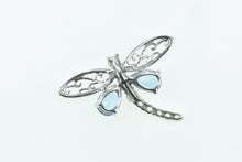 Load image into Gallery viewer, 10K Blue Topaz Peridot Dragonfly Change Symbol Pendant White Gold