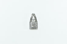 Load image into Gallery viewer, 10K Vintage Squared Classic Fashion Statement Pendant White Gold