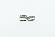 Load image into Gallery viewer, 10K Vintage Squared Classic Fashion Statement Pendant White Gold