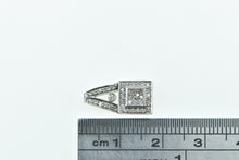 Load image into Gallery viewer, 10K Vintage Squared Classic Fashion Statement Pendant White Gold