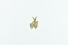 Load image into Gallery viewer, 10K Vintage Grape Bunch Leaf Nature Motif Charm/Pendant Yellow Gold