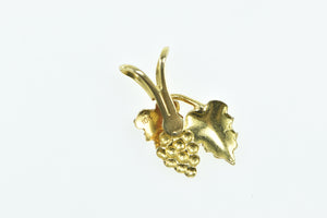 10K Vintage Grape Bunch Leaf Nature Motif Charm/Pendant Yellow Gold