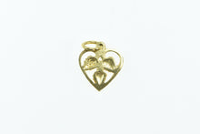 Load image into Gallery viewer, 10K Black Hills Leaf Cluster Vintage Heart Charm/Pendant Yellow Gold