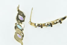 Load image into Gallery viewer, 14K Amethyst Blue Topaz Marquise Drop Fashion Earrings Yellow Gold