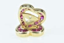 Load image into Gallery viewer, 14K Ruby Heart Love Symbol Stud Enhancer Earring Jackets Yellow Gold