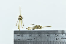 Load image into Gallery viewer, 14K Two Tone Bar Fringe Tassel Dangle Stud Earrings Yellow Gold