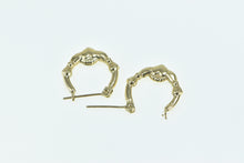 Load image into Gallery viewer, 14K Claddagh Traditional Celtic Heart 16.5mm Hoop Earrings Yellow Gold