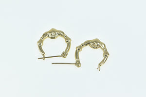 14K Claddagh Traditional Celtic Heart 16.5mm Hoop Earrings Yellow Gold