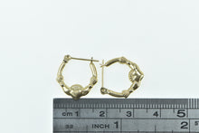 Load image into Gallery viewer, 14K Claddagh Traditional Celtic Heart 16.5mm Hoop Earrings Yellow Gold