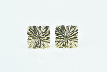 Load image into Gallery viewer, 14K Diamond Cut Square Burst Vintage Stud Earrings Yellow Gold