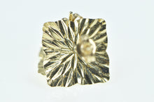 Load image into Gallery viewer, 14K Diamond Cut Square Burst Vintage Stud Earrings Yellow Gold