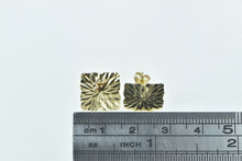 Load image into Gallery viewer, 14K Diamond Cut Square Burst Vintage Stud Earrings Yellow Gold