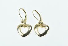 Load image into Gallery viewer, 14K Heart Love Symbol Vintage Romantic Dangle Earrings Yellow Gold