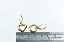 Load image into Gallery viewer, 14K Heart Love Symbol Vintage Romantic Dangle Earrings Yellow Gold