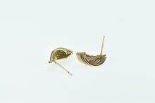 Load image into Gallery viewer, 14K Vintage Curved Twist Fashion Statement Stud Earrings Yellow Gold