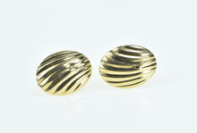 Load image into Gallery viewer, 14K High Relief Oval Vintage Fashion Stud Earrings Yellow Gold