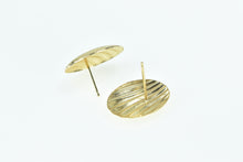 Load image into Gallery viewer, 14K High Relief Oval Vintage Fashion Stud Earrings Yellow Gold