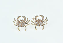 Load image into Gallery viewer, 14K Diamond Crab Cancer Astrology Star Sign Stud Earrings Rose Gold