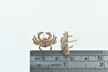 Load image into Gallery viewer, 14K Diamond Crab Cancer Astrology Star Sign Stud Earrings Rose Gold