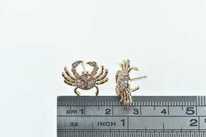 14K Diamond Crab Cancer Astrology Star Sign Stud Earrings Rose Gold