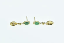 Load image into Gallery viewer, 14K Vintage Diamond Emerald Dangle Fashion Earrings Yellow Gold