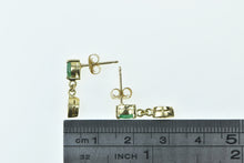 Load image into Gallery viewer, 14K Vintage Diamond Emerald Dangle Fashion Earrings Yellow Gold