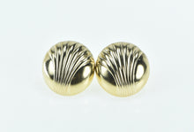 Load image into Gallery viewer, 14K Domed Scalloped Vintage Statement Stud Earrings Yellow Gold