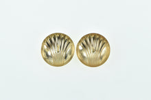 Load image into Gallery viewer, 14K Domed Scalloped Vintage Statement Stud Earrings Yellow Gold